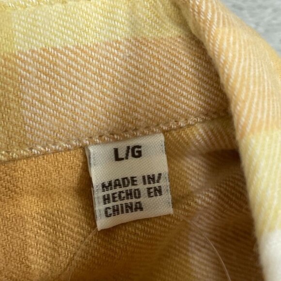 Weatherproof Vintage Women’s Comfort Stretch Yellow Plaid Shirt Large d0504 - Picture 4 of 9